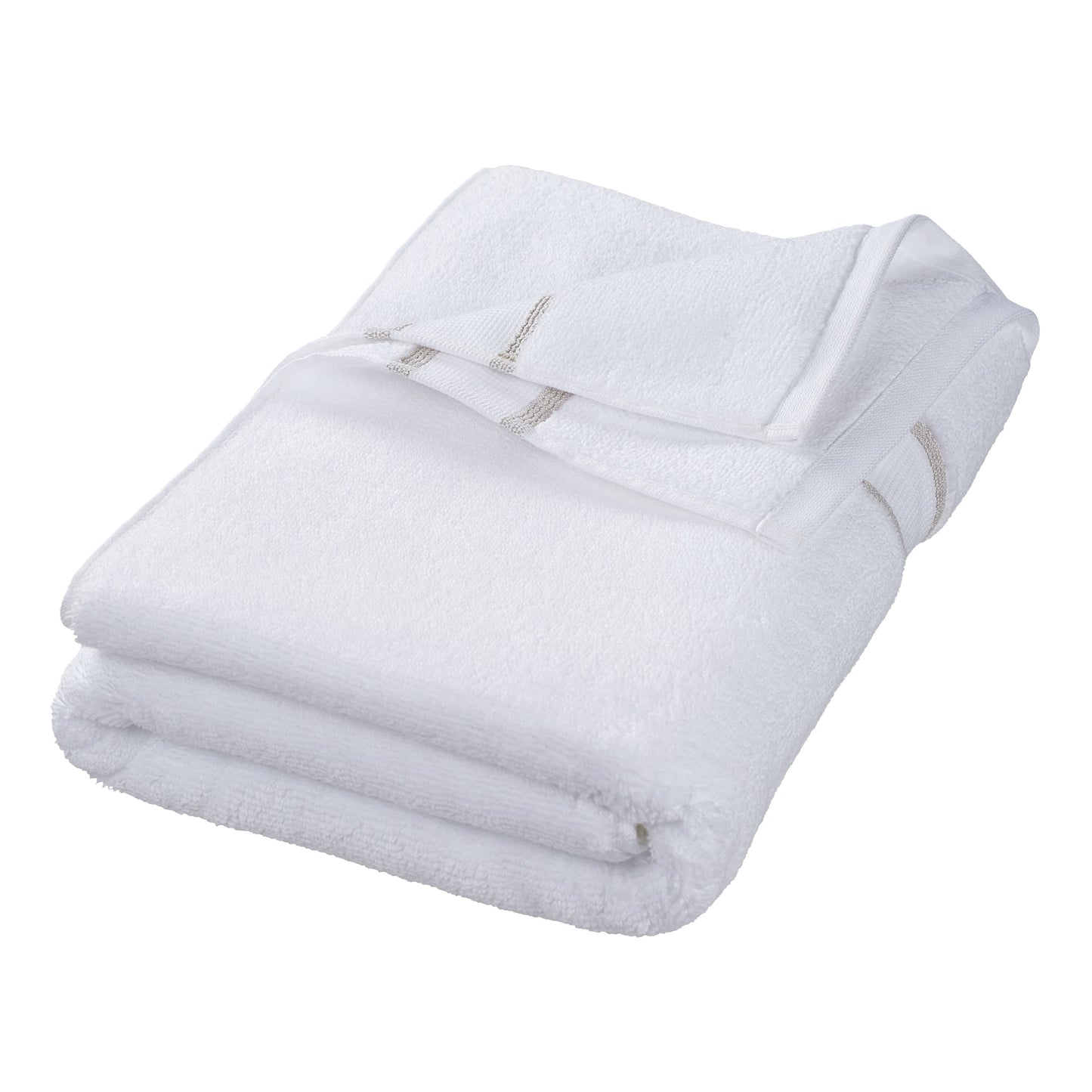 6-Piece Egyptian Cotton Striped Towel Set – Soft & Absorbent Bath Towels, Birchwood Color