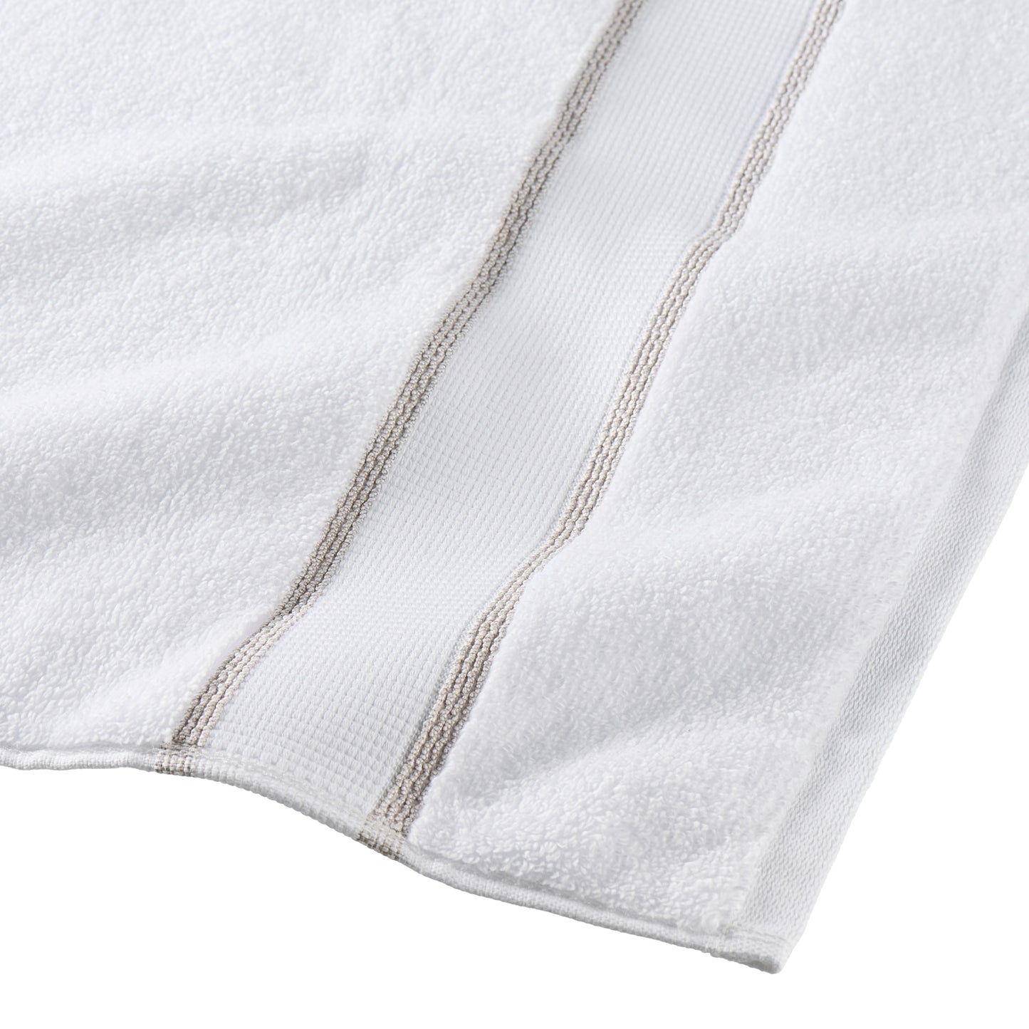 6-Piece Egyptian Cotton Striped Towel Set – Soft & Absorbent Bath Towels, Birchwood Color
