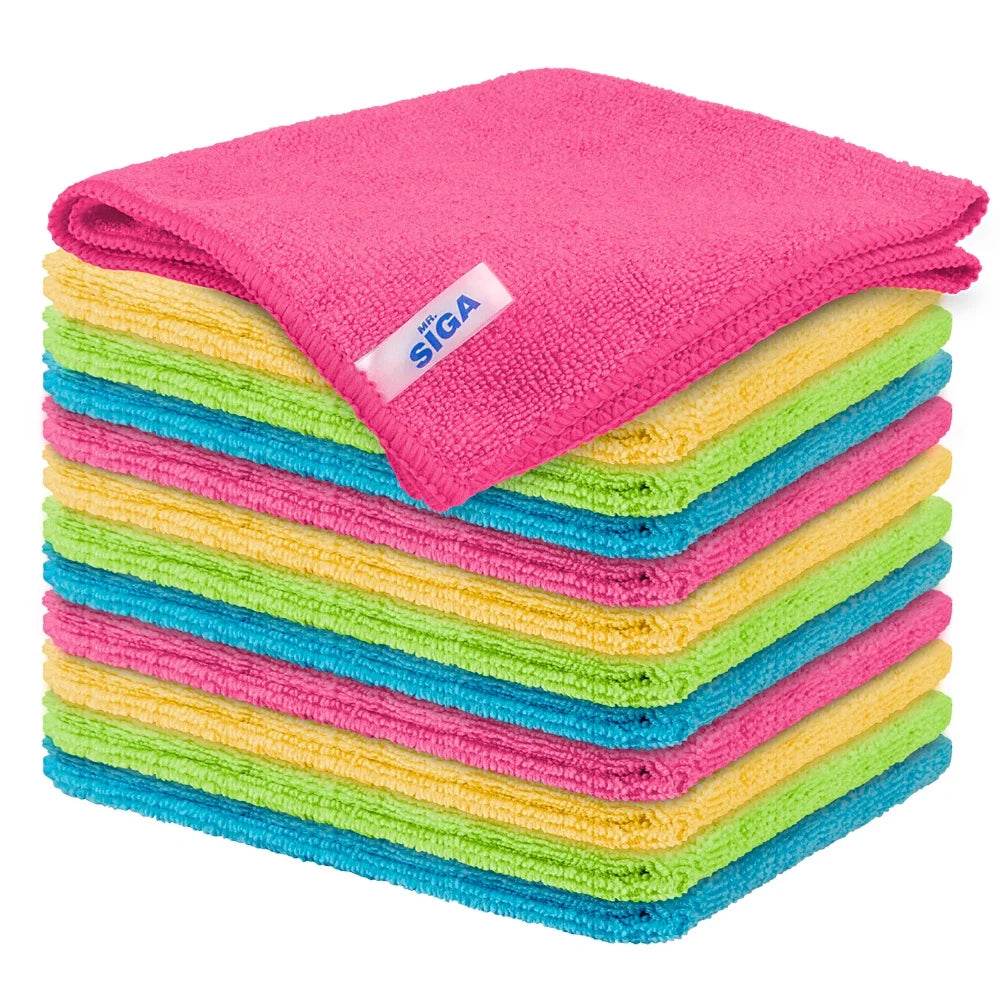 2-Pack Microfiber Cleaning Cloths – Multi-Purpose Towels for Kitchen, Home & Car – Lint-Free, Streak-Free, 12.6" x 12.6"
