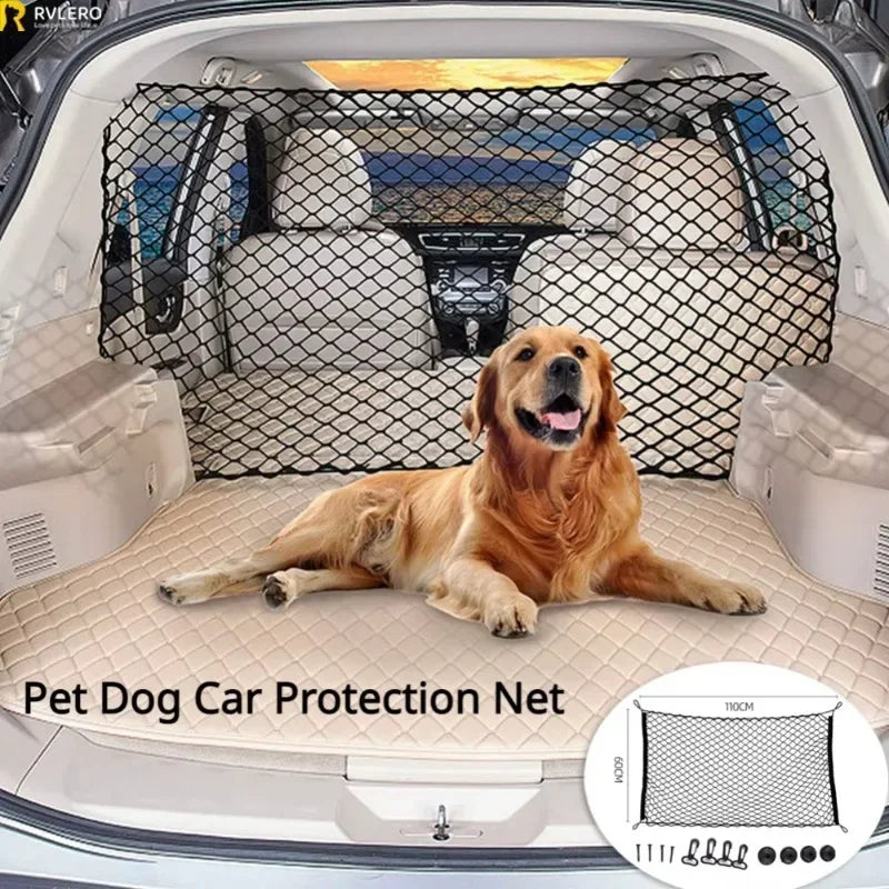 Car Boot Pet Safety Fence – Durable Elastic Insulation Mesh for Vehicles