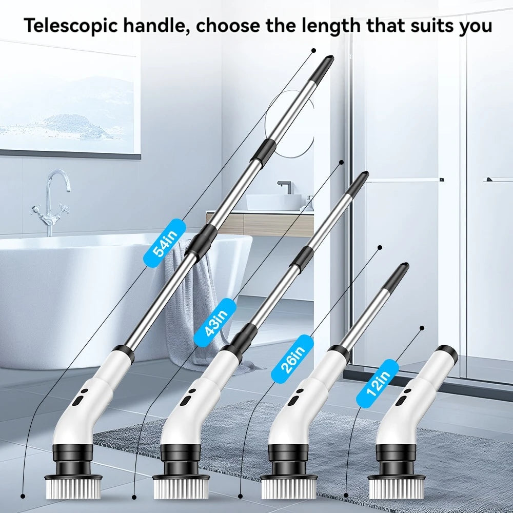 9-in-1 Electric Cleaning Brush – Wireless Handheld Scrubber with Telescopic Handle