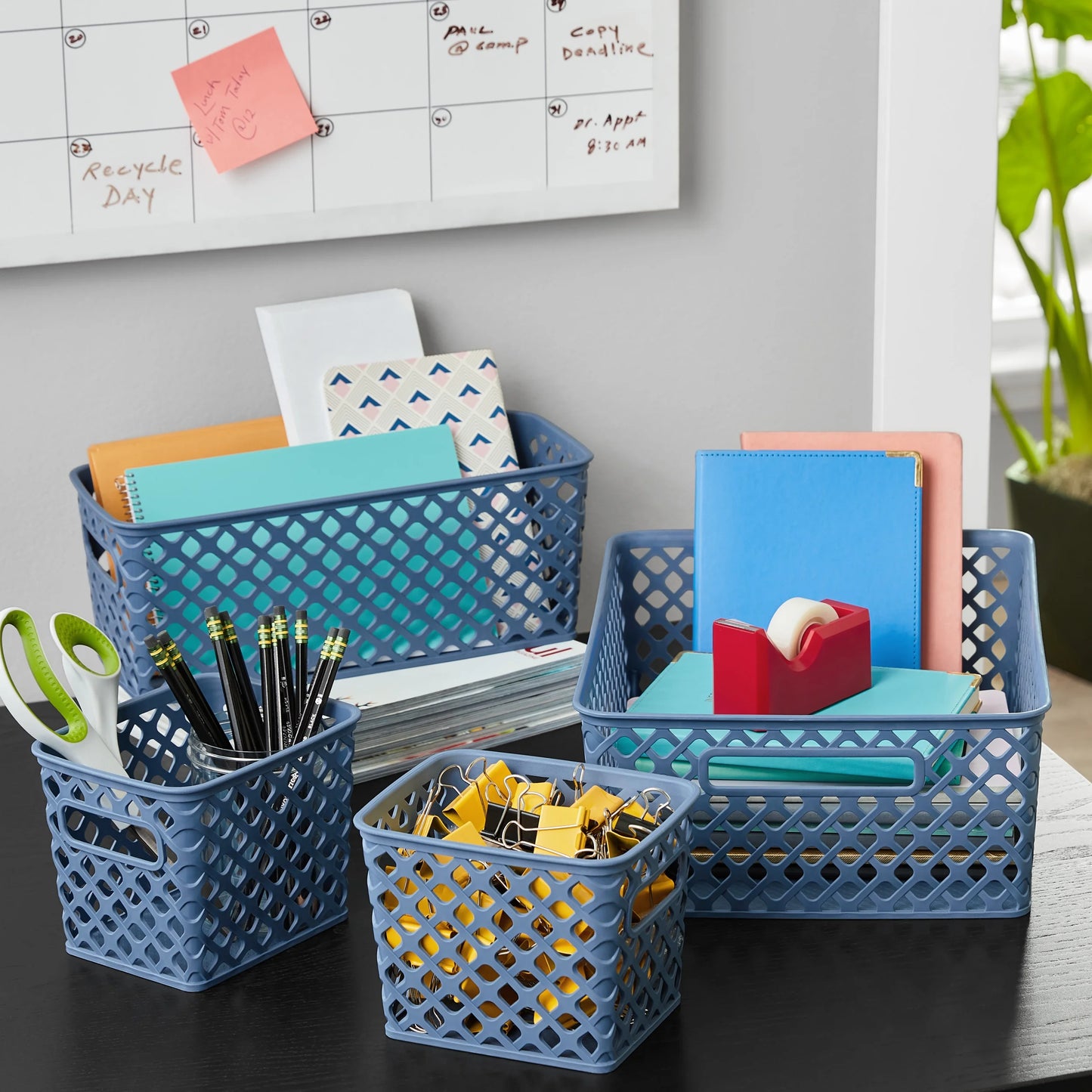 4-Piece Blue Decorative Storage Basket Set