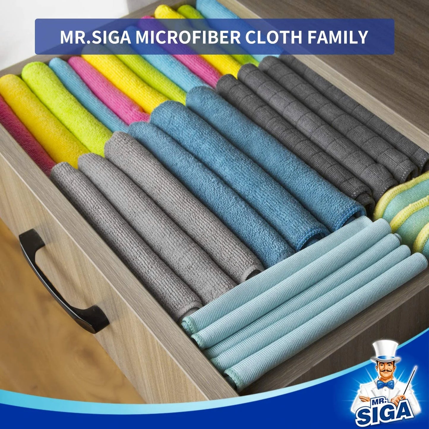2-Pack Microfiber Cleaning Cloths – Multi-Purpose Towels for Kitchen, Home & Car – Lint-Free, Streak-Free, 12.6" x 12.6"