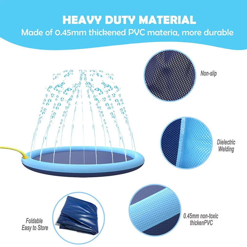 Dog Splash Pad – Summer Water Play Mat for Outdoor Cooling