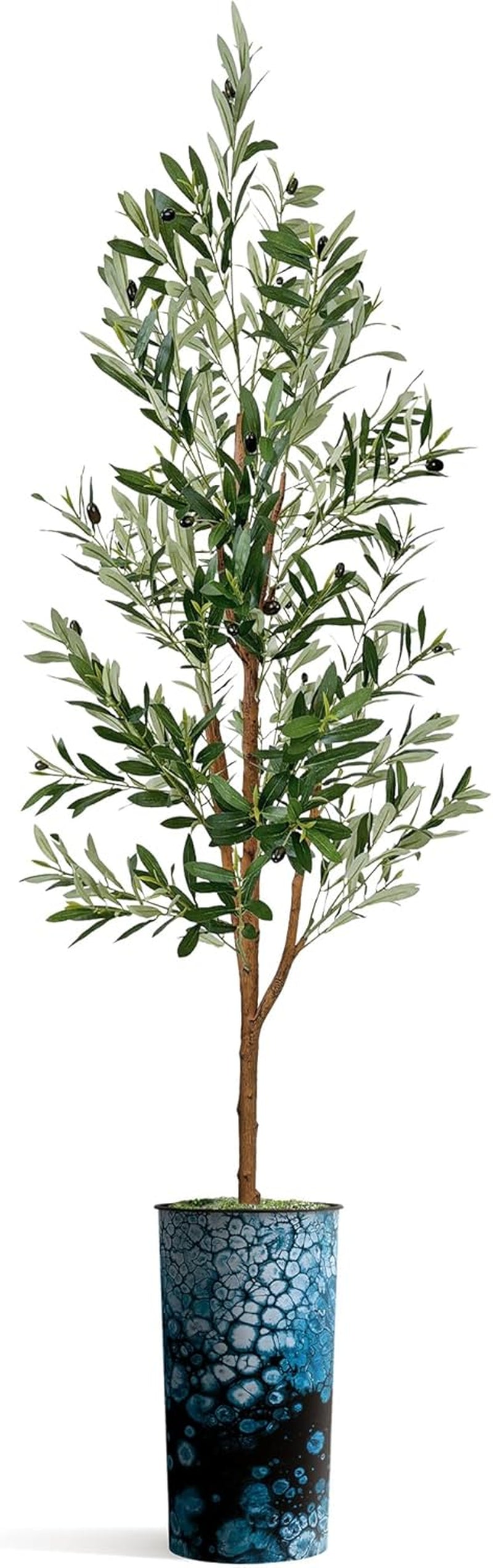 68" Artificial Olive Silk Tree with Modern Planter – Indoor & Outdoor Décor