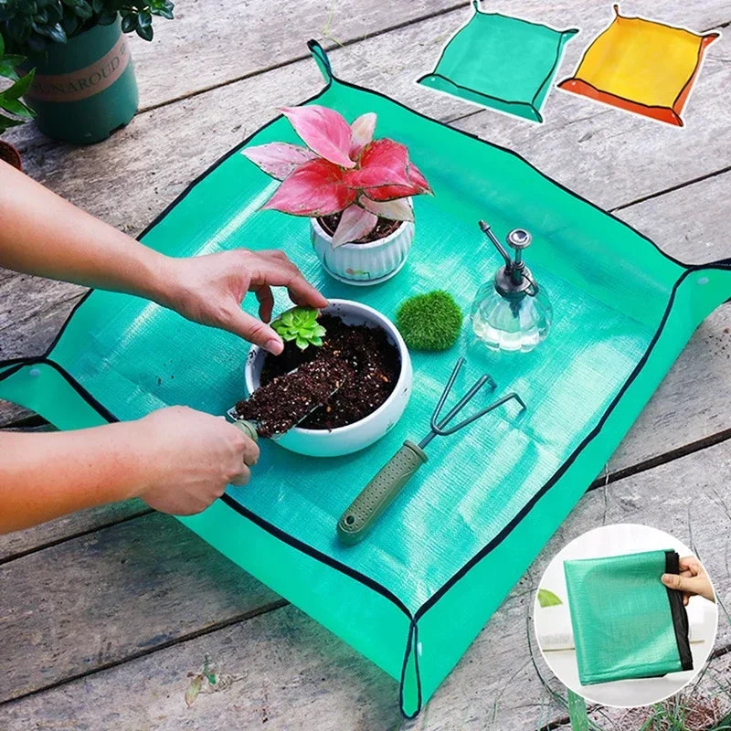 Gardening Mat PE Square Plant Pad Waterproof for Transplanting Flower Pots Potting Mat Foldable Garden Repotting Anti-Dirty Tarp
