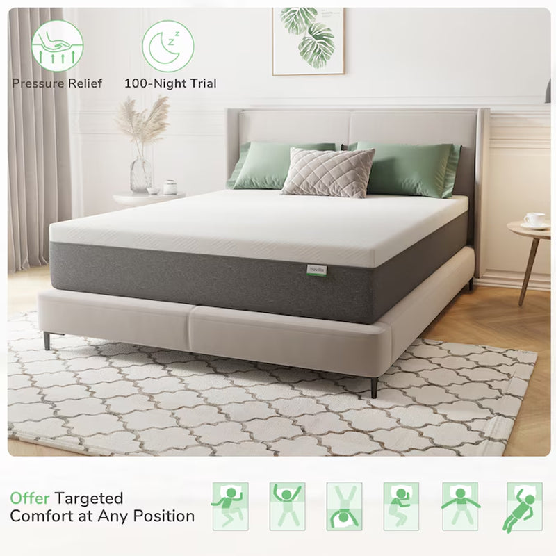 12-Inch Medium Firm Twin XL Memory Foam Mattress in a Box – Pressure-Relieving Bed with Cooling Comfort Layers