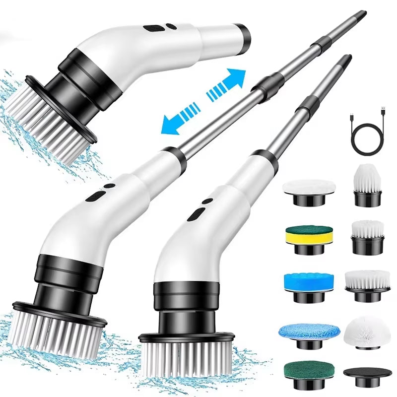 9-in-1 Electric Cleaning Brush – Wireless Handheld Scrubber with Telescopic Handle