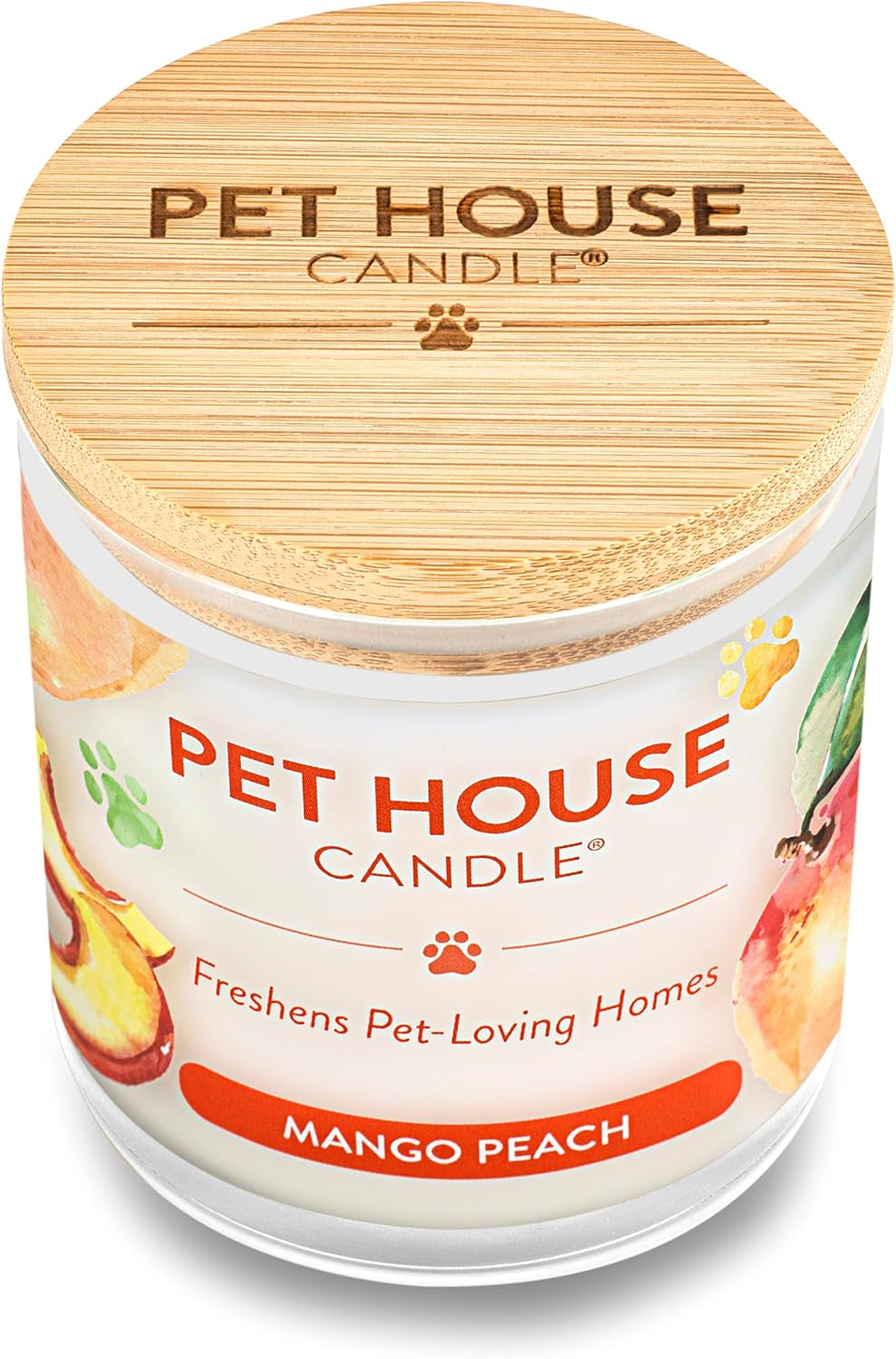 Pet Friendly Mango Peach Soy Candle – 60 Hour Burn Time with Cotton Wick