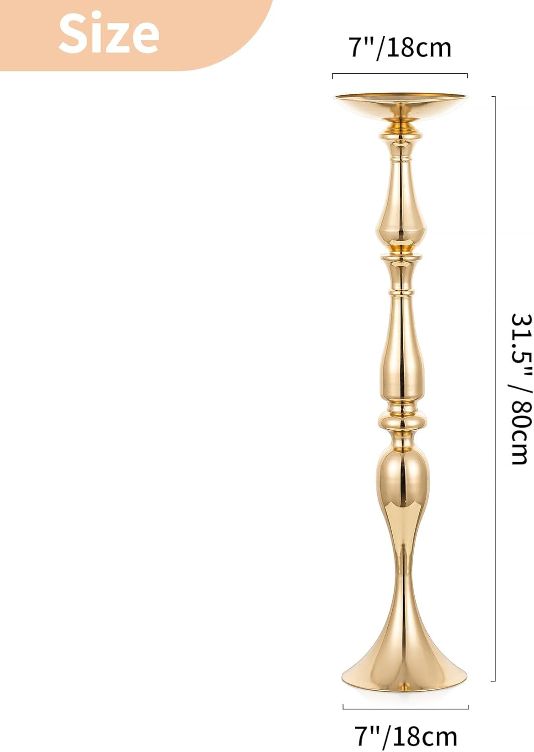 2-Piece Gold Metal Flower Arrangement & Candle Holder Rack Set – 31.5" Wedding Centerpiece Stands