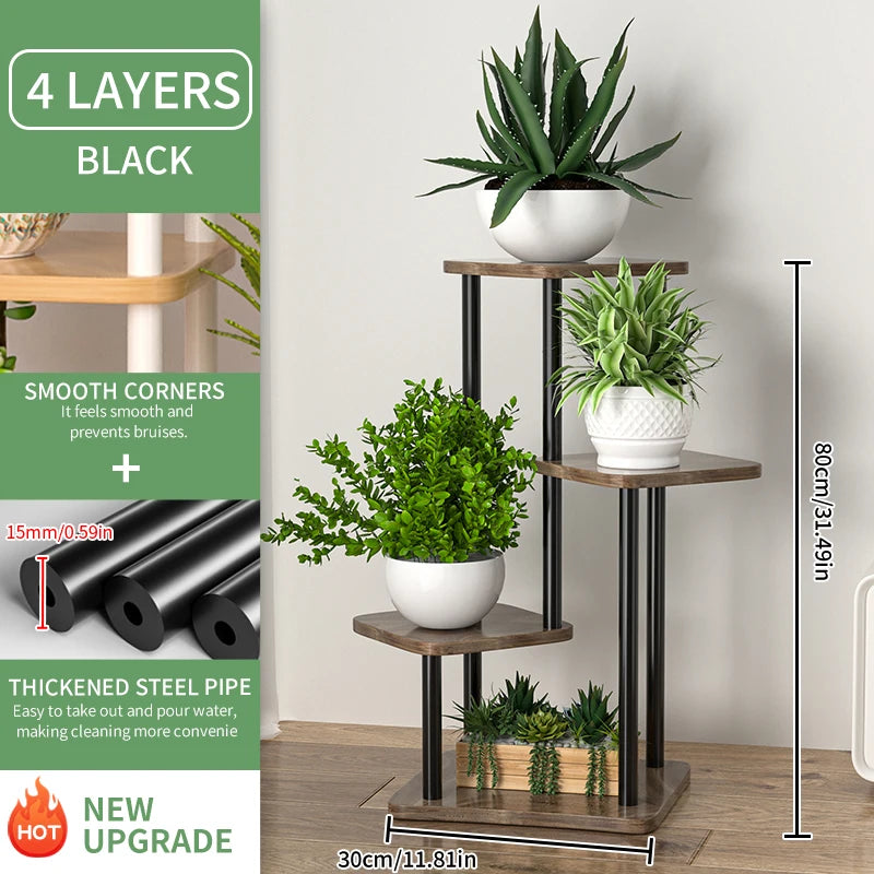 Plant Stand Stand for Flowers Wooden Storage Shelf 4/5/6 Tier Flower Shelf Planter Rack Indoor Display Stand Multiple Flower Pot