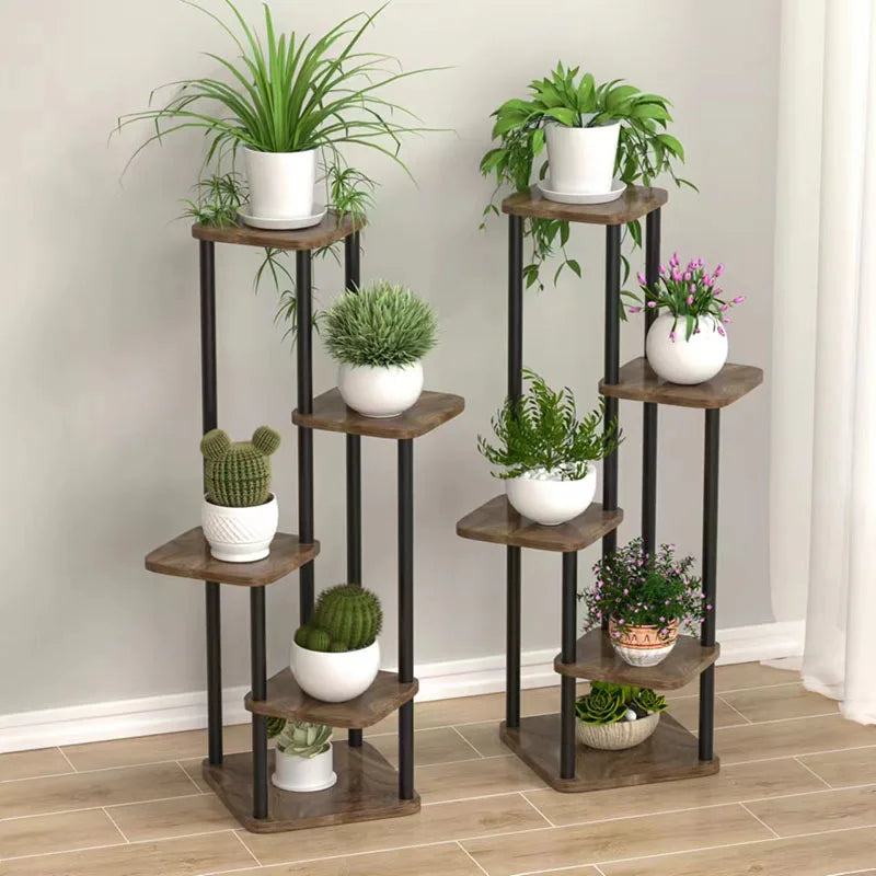 Plant Stand Stand for Flowers Wooden Storage Shelf 4/5/6 Tier Flower Shelf Planter Rack Indoor Display Stand Multiple Flower Pot