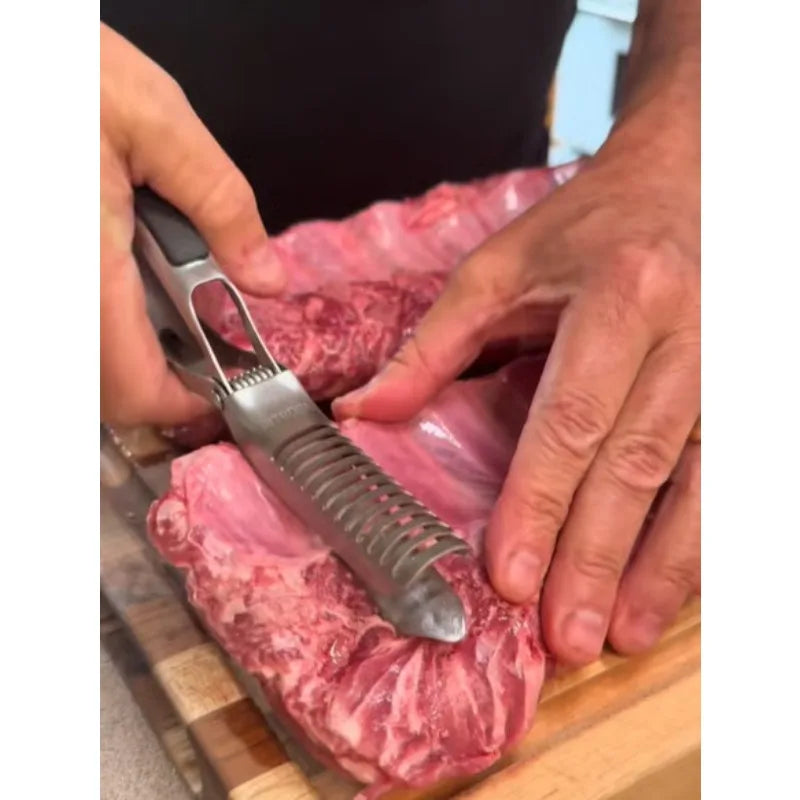 1Pc BBQ Rib Skinner Rib Prep Tool Barbecue Tool for Home Kitchen Restaurant Camping Portable Lightweight