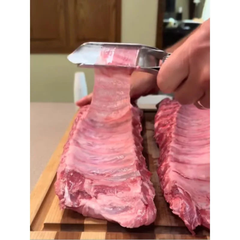 1Pc BBQ Rib Skinner Rib Prep Tool Barbecue Tool for Home Kitchen Restaurant Camping Portable Lightweight