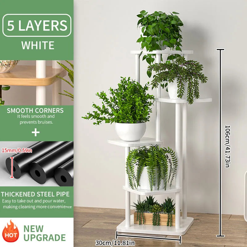 Plant Stand Stand for Flowers Wooden Storage Shelf 4/5/6 Tier Flower Shelf Planter Rack Indoor Display Stand Multiple Flower Pot