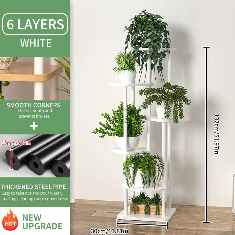 Plant Stand Stand for Flowers Wooden Storage Shelf 4/5/6 Tier Flower Shelf Planter Rack Indoor Display Stand Multiple Flower Pot