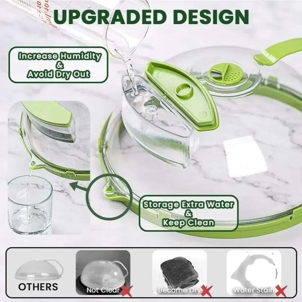 News Microwave Cover for Food Clear Microwave Splatter Cover with Water Steamer and Handle 10 Inch Plate Covers Kitchen Gadgets