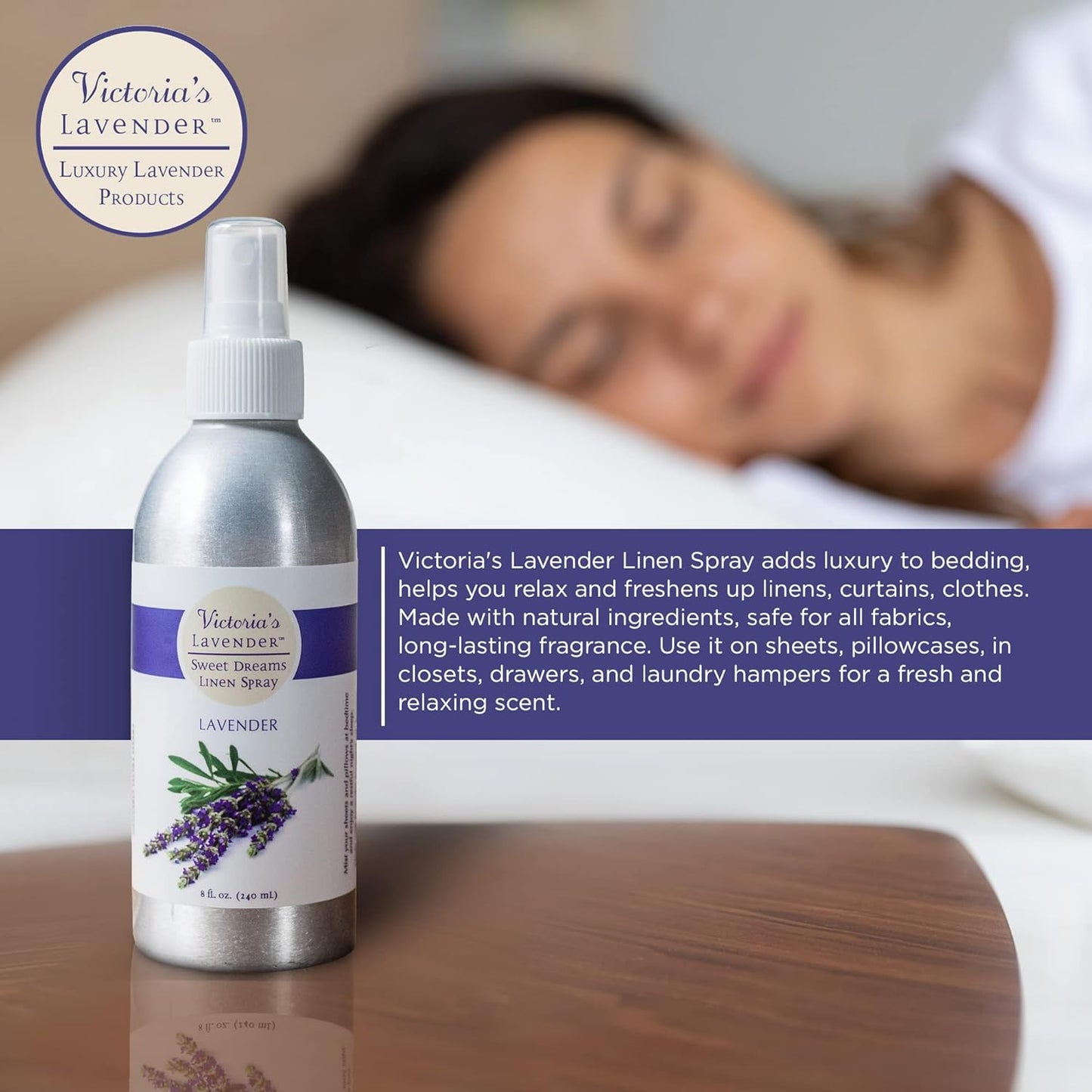 Lavender Pillow & Linen Spray, 2-Pack – Handmade Aromatherapy Mist, 16 oz Total