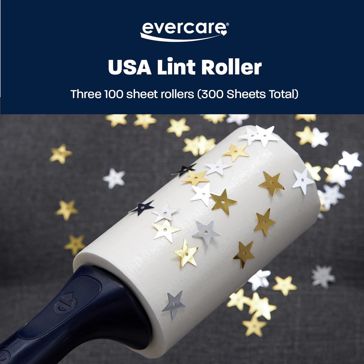 (2 Pack) Extra Sticky Lint Roller – 100 Layer, 3-Pack, Blue