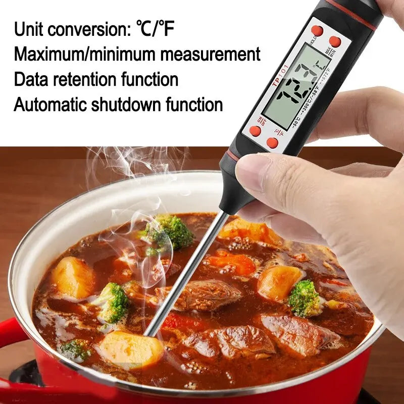 Kitchen Food Baking Digital Thermometer Electronic Probe Type Digital Display Liquid Grill Thermometer