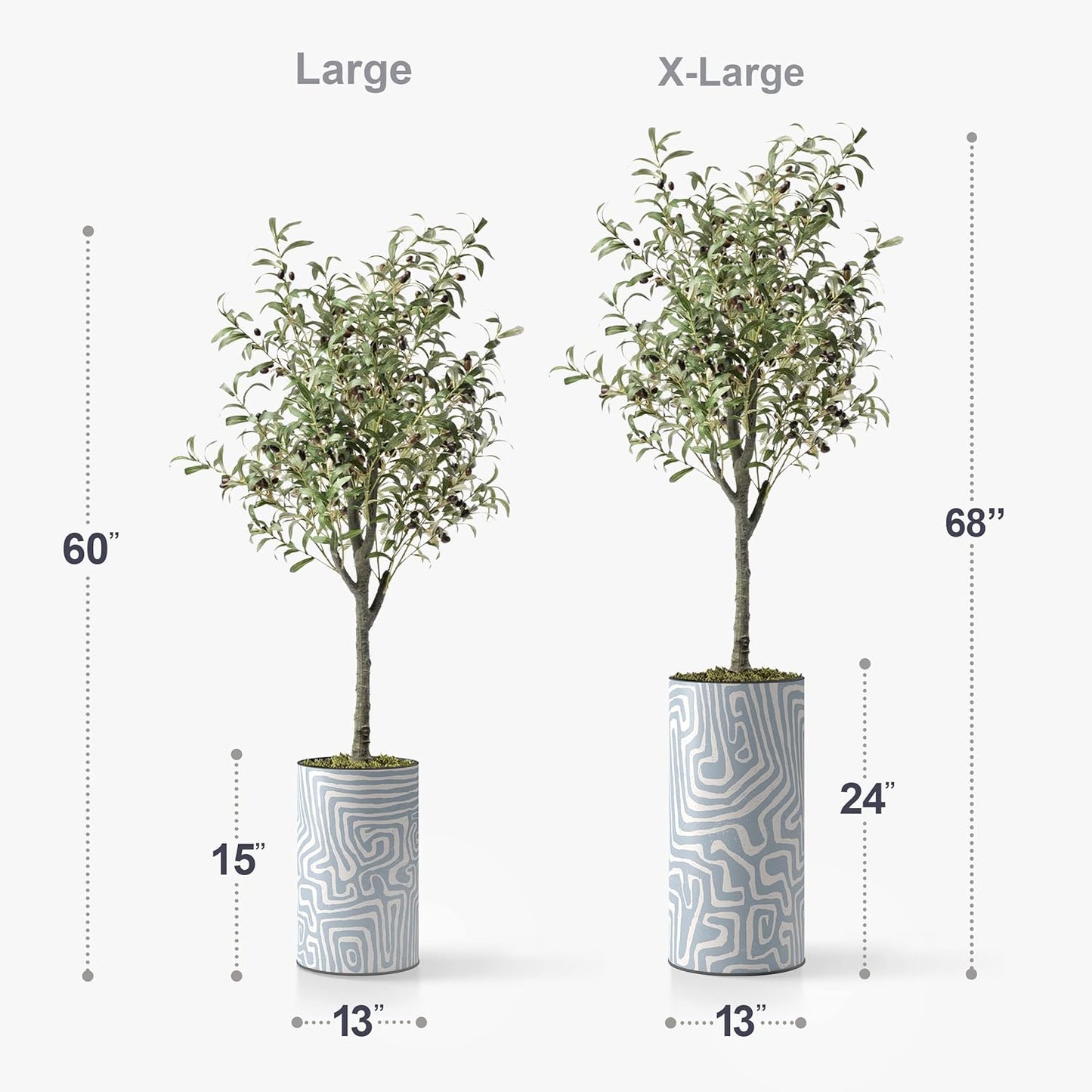 60" Artificial Olive Tree in Geometric Planter – Modern Silk Tree for Indoor & Outdoor Decor