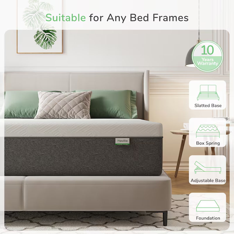 12-Inch Medium Firm Twin XL Memory Foam Mattress in a Box – Pressure-Relieving Bed with Cooling Comfort Layers