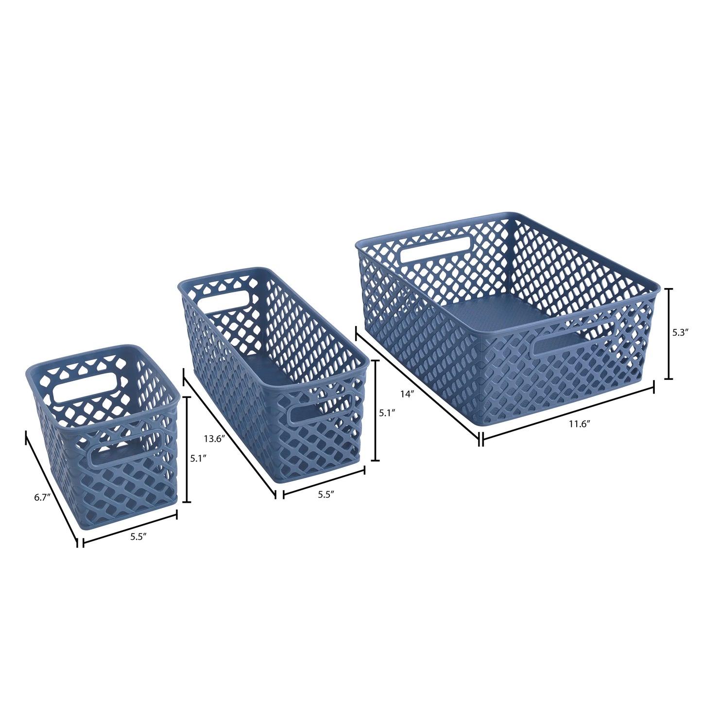 4-Piece Blue Decorative Storage Basket Set