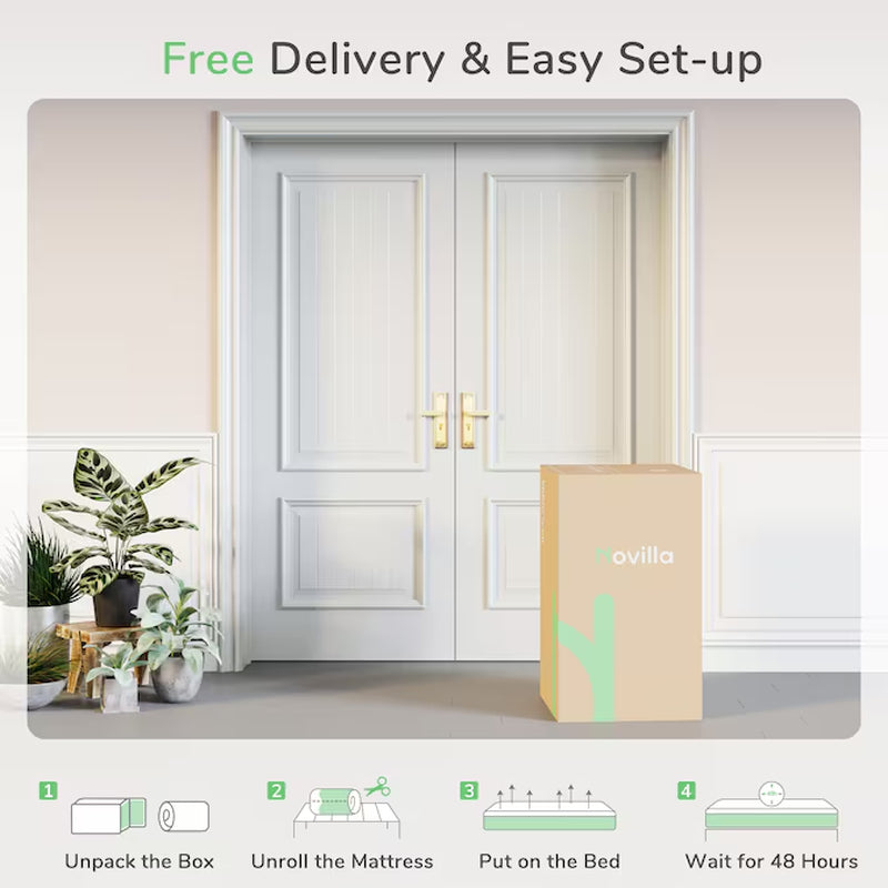 12-Inch Medium Firm Twin XL Memory Foam Mattress in a Box – Pressure-Relieving Bed with Cooling Comfort Layers