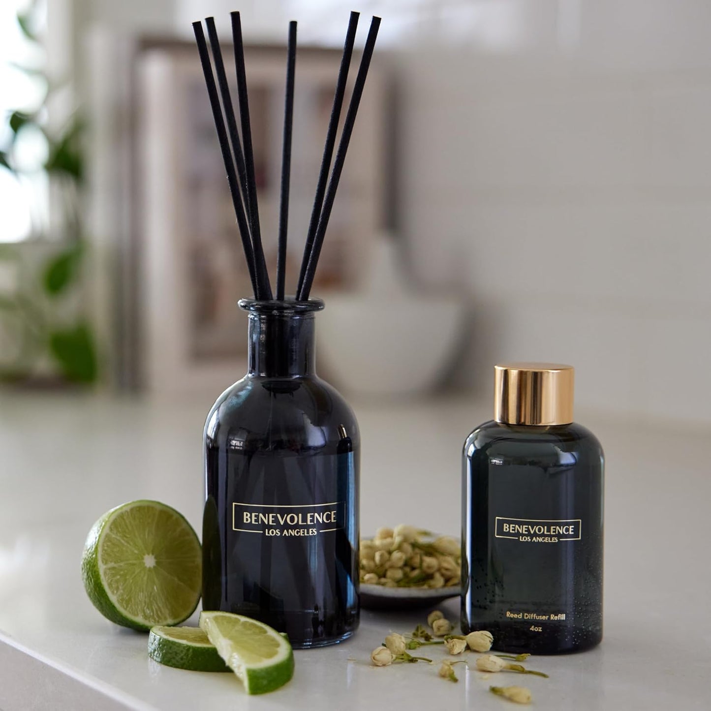 Bergamot & Jasmine Reed Diffuser Oil Refill – 4 Oz Long-Lasting Home Fragrance