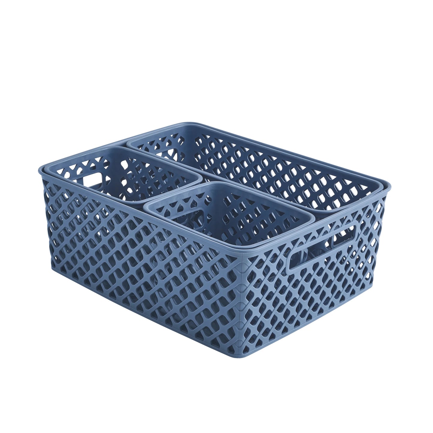 4-Piece Blue Decorative Storage Basket Set