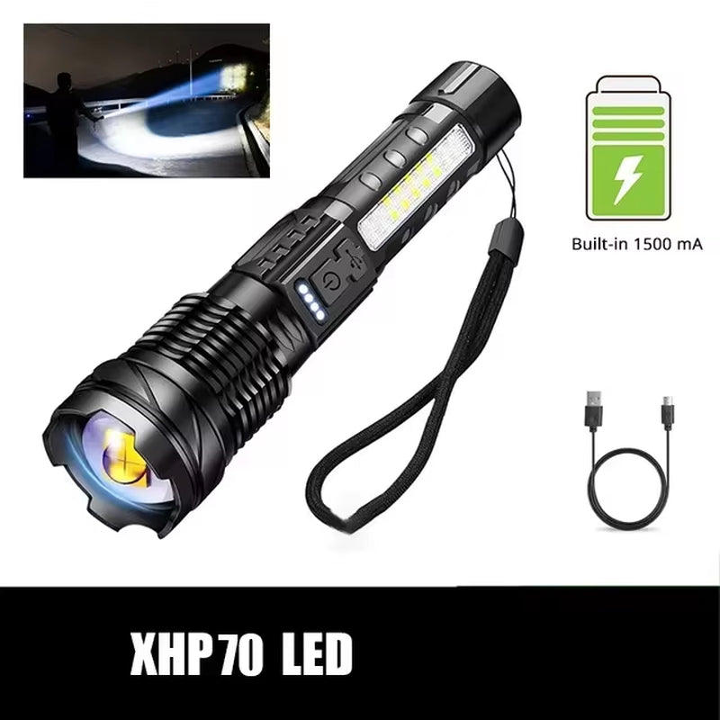 XHP50 LED Flashlight – Waterproof USB Rechargeable Torch
