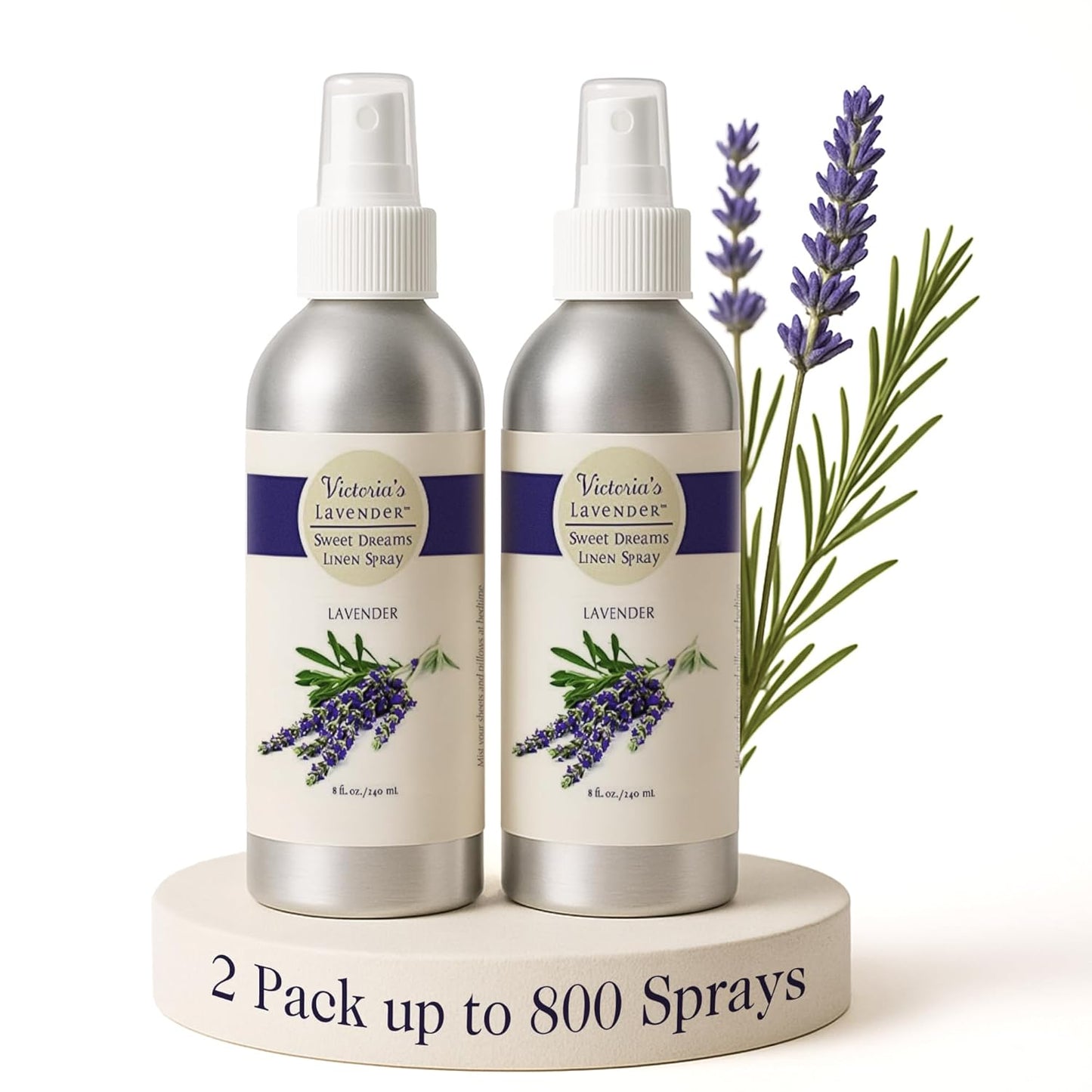 Lavender Pillow & Linen Spray, 2-Pack – Handmade Aromatherapy Mist, 16 oz Total