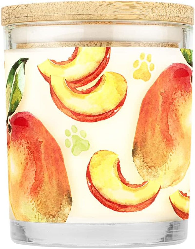 Pet Friendly Mango Peach Soy Candle – 60 Hour Burn Time with Cotton Wick