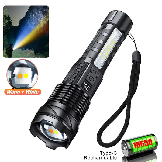 XHP50 LED Flashlight – Waterproof USB Rechargeable Torch