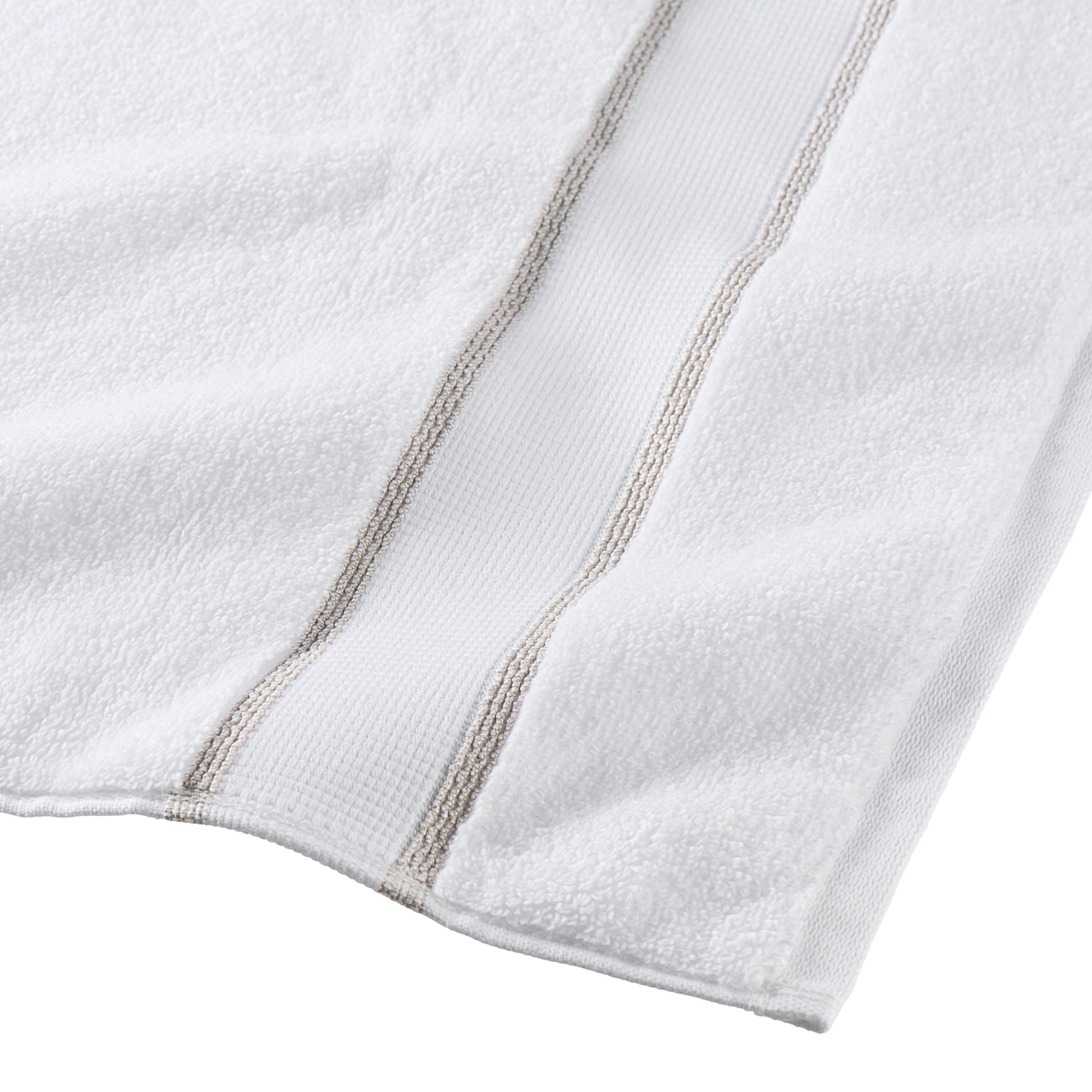 6-Piece Egyptian Cotton Striped Towel Set – Soft & Absorbent Bath Towels, Birchwood Color
