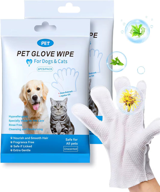 Pet Cleaning Wipe Gloves – Bath & Daily Care for Dogs & Cats