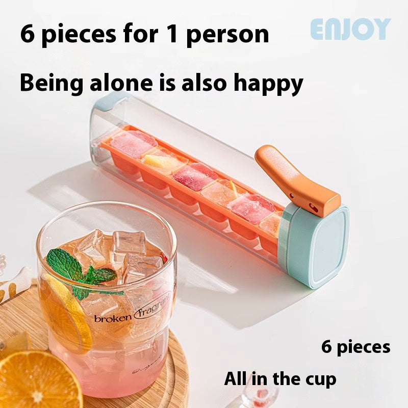 Ice Cube Tray with Storage Box – Food Grade Press-Release Ice Cube Mold for Home Kitchen, Easy-Release Ice Maker Tray