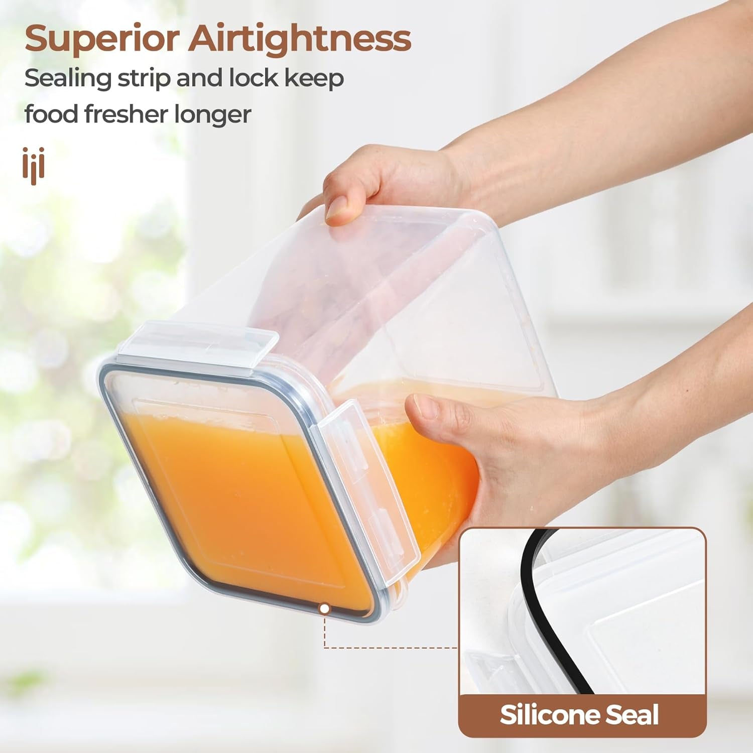 Airtight Kitchen Canister Set – 3-Piece Flour & Sugar Storage Containers for Pantry Organization