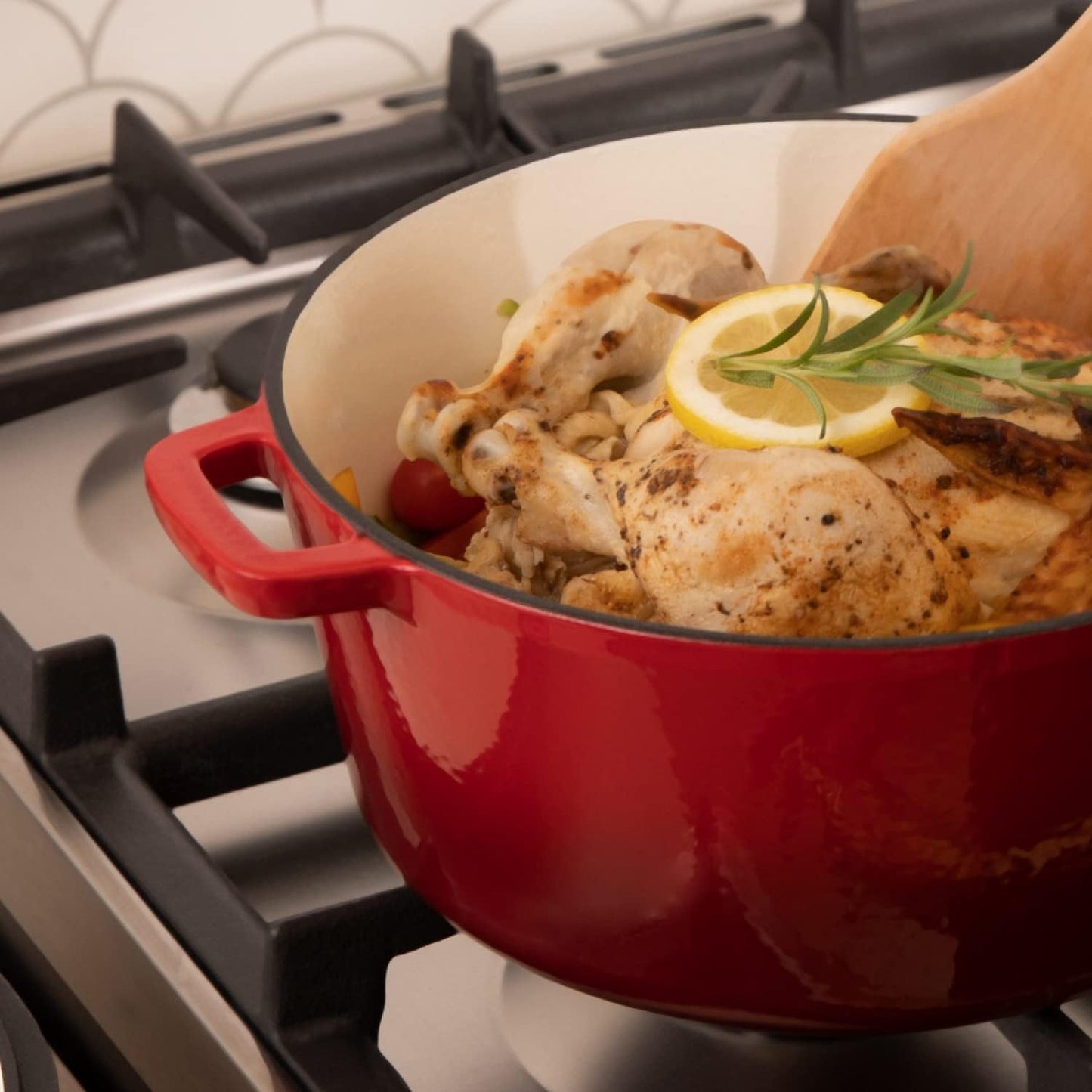 2-in-1 Pre-Seasoned Cast Iron Dutch Oven with Skillet Lid – 5 Qt Round Double Dutch Oven for Bread, Casseroles & Braising (13.5" x 7", Black)