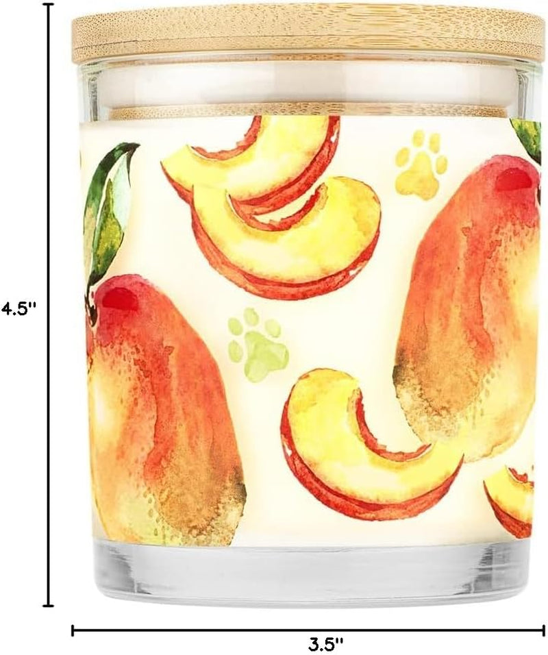 Pet Friendly Mango Peach Soy Candle – 60 Hour Burn Time with Cotton Wick