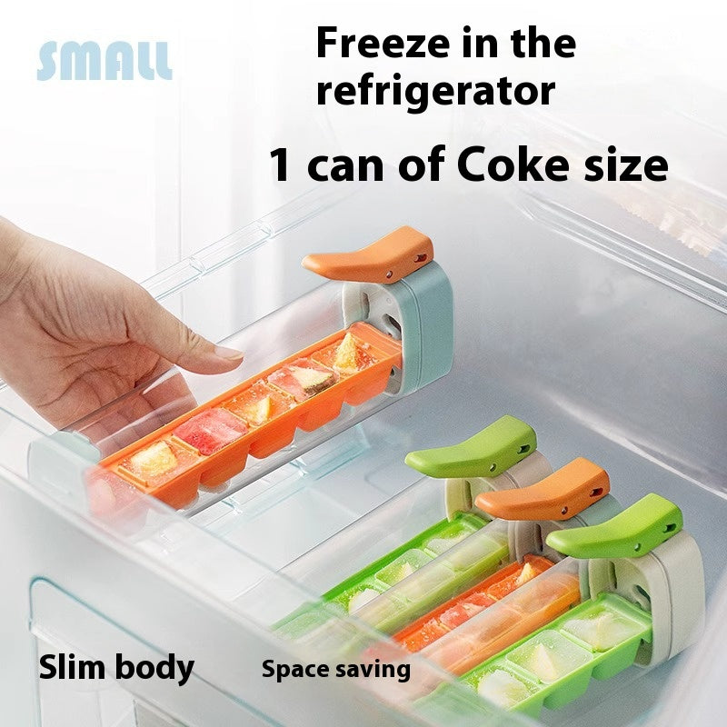 Ice Cube Tray with Storage Box – Food Grade Press-Release Ice Cube Mold for Home Kitchen, Easy-Release Ice Maker Tray
