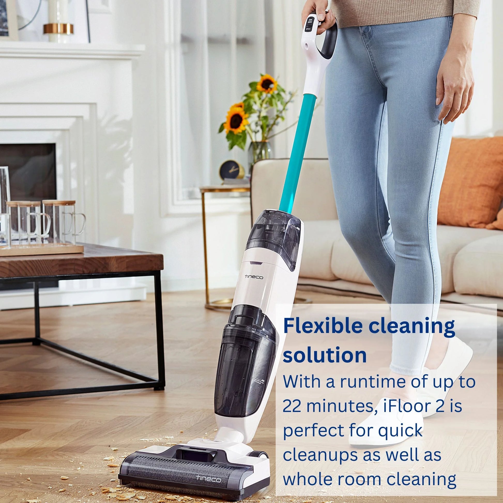 iFloor 2 Cordless Wet/Dry Vacuum Cleaner – Lightweight Hard Floor Cleaner, Blue