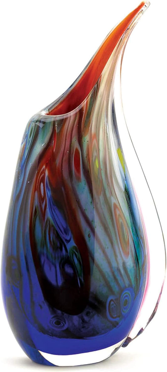 Dreamscape Art Glass Vase – Elegant 5.37” x 2.75” x 10.37” Decorative Glass Vase