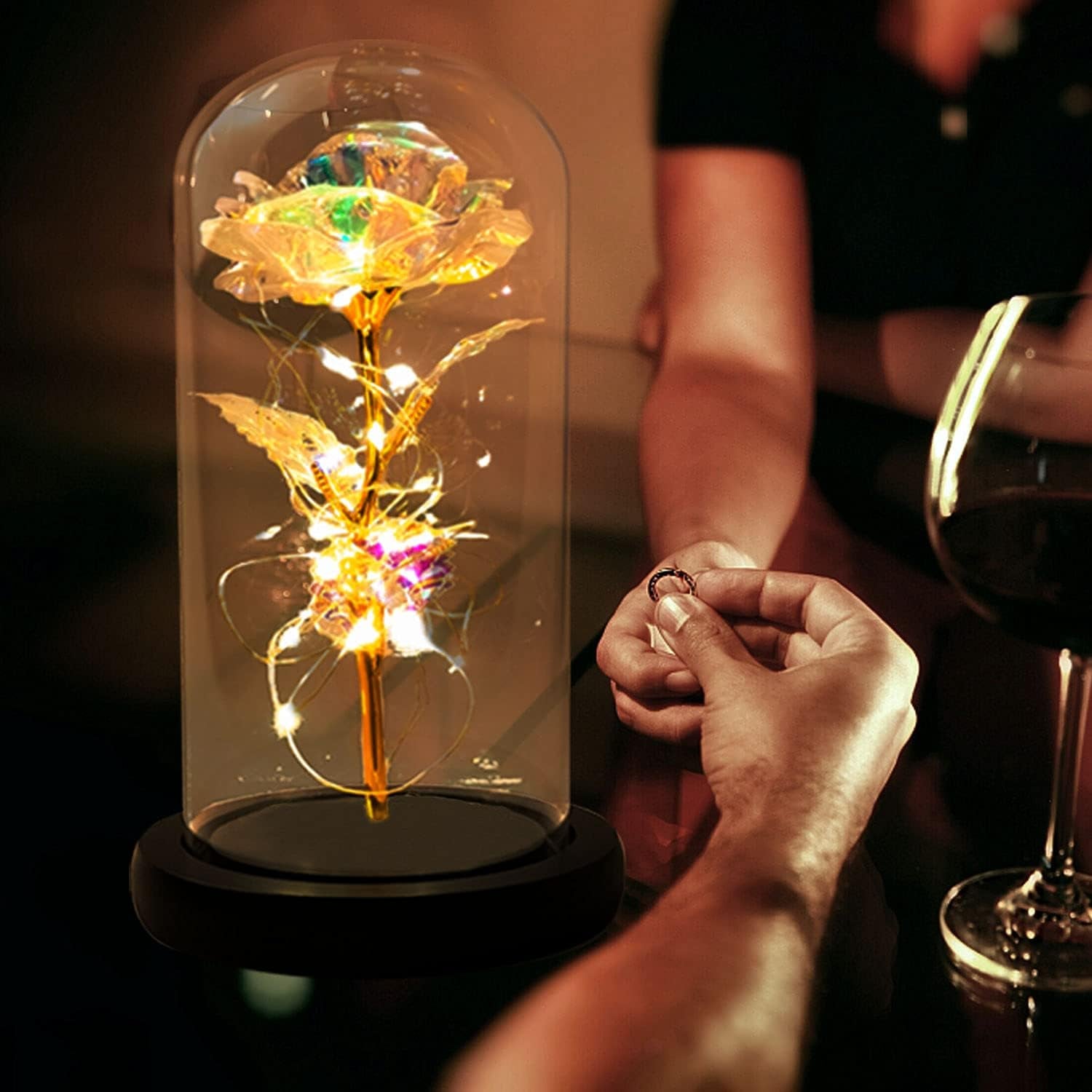 Forever Glass Rose with Light – Never-Fade Rose Gift for Mom, Wife, or Girlfriend – Ideal for Mother’s Day, Anniversary, Birthday & Valentine’s Day