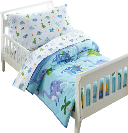 Kids Cotton Toddler Comforter – Soft & Lightweight Dinosaur Land Quilt for Cribs and Toddler Beds, Fits Standard Crib Mattress