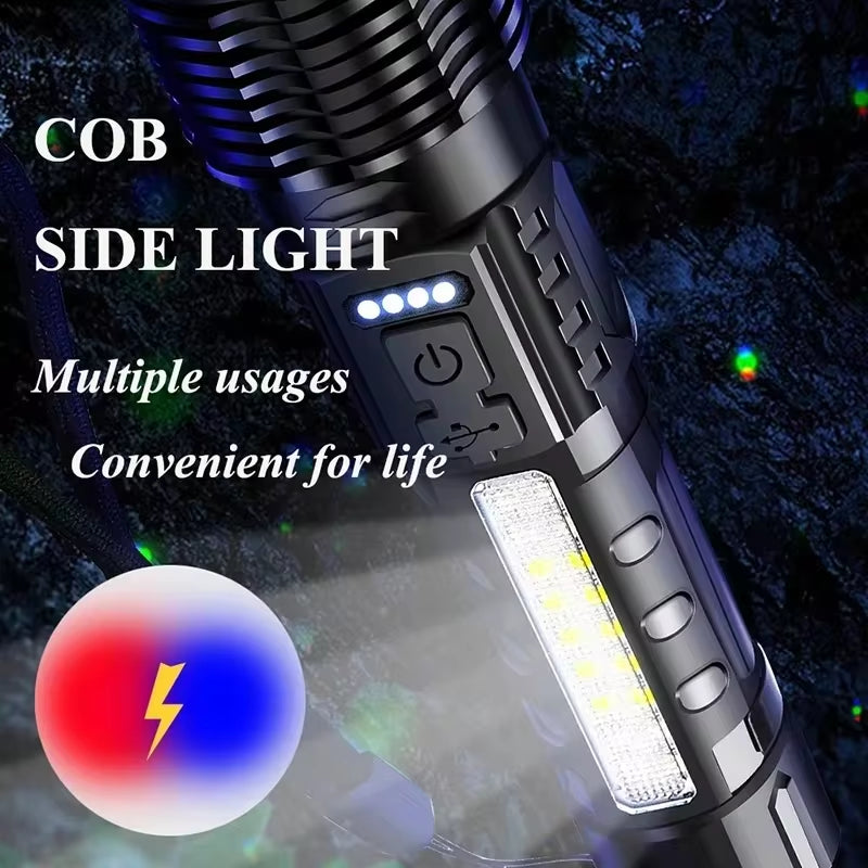 XHP50 LED Flashlight – Waterproof USB Rechargeable Torch