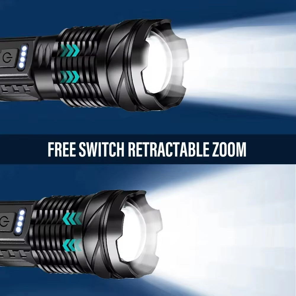 XHP50 LED Flashlight – Waterproof USB Rechargeable Torch