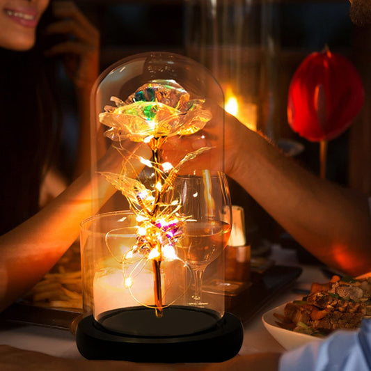 Forever Glass Rose with Light – Never-Fade Rose Gift for Mom, Wife, or Girlfriend – Ideal for Mother’s Day, Anniversary, Birthday & Valentine’s Day