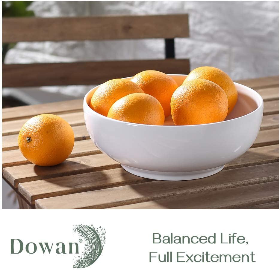 Elegant 9.5" Large Serving Bowls – Versatile White Ceramic Salad and Pasta Bowls for Entertaining, Dining, and Kitchen Decor