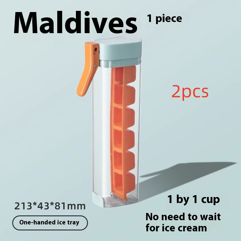 Ice Cube Tray with Storage Box – Food Grade Press-Release Ice Cube Mold for Home Kitchen, Easy-Release Ice Maker Tray